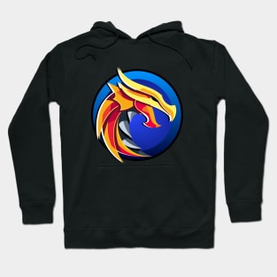 Modern Vector Graphic Robotic Dragons Head Design Hoodie